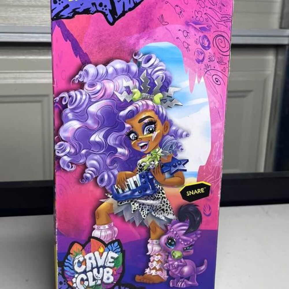 Mattel Cave Club Bashley Doll with Snare Dinosaur